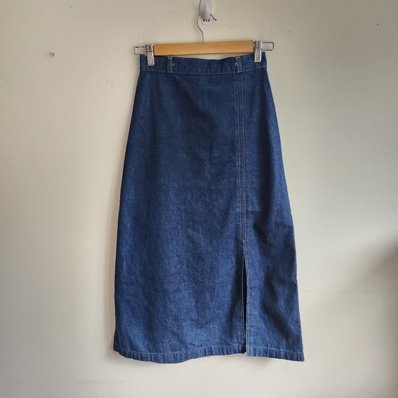 Vintage Women's Retro Denim Skirt High Waist - Picture 1 of 7